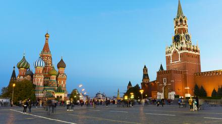 Red Square, Saint Basil’s Cathedral and the Savior’s Tower of the Kremlin, Moscow, Russian Federation
