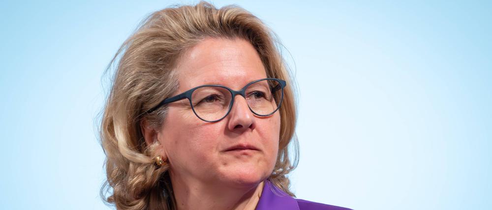 Svenja Schulze, Bundesministerin für wirtschaftliche Zusammenarbeit und Entwicklung beim 15. Petersberger Klimadialog im Auswärtigen Amt.