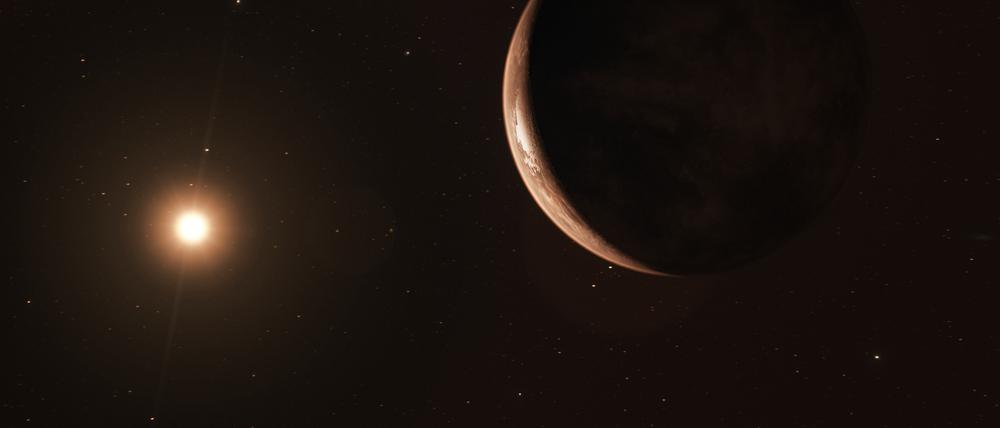 Sieht aus wie ein Mond, ist aber die künstlerische Darstellung eines Exoplaneten mit 3.2-facher Erdmasse. 