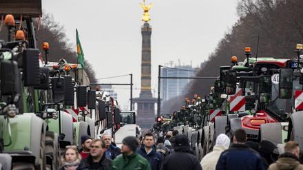 Treckerdemo in Berlin: Am 18. Dezember protestierten die Bauern zum ersten Mal, Mitte Januar wird es die nächste Großdemo in Berlin geben.