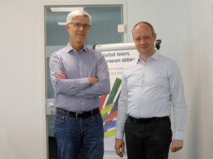 Die Vorsitzenden des Behindertenbeirats Rolf Lessing und Tobias Straub (v.l.).