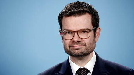 Marco Buschmann (FDP), Bundesminister der Justiz, gibt ein Pressestatement nach einem Treffen der Justizminister von Bund und Ländern zum Digitalgipfel in Berlin.