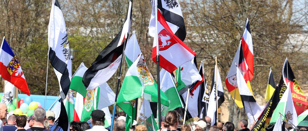 „Reichsbürger“-Kundgebung am 6. April im thüringischen Gera (Symbolbild).