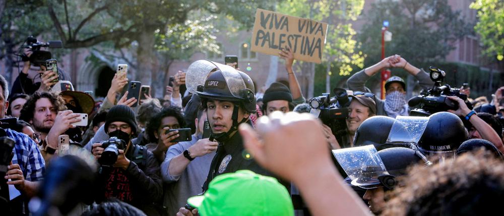 Propalästinensische Proteste an der University of Southern California in Los Angeles. 