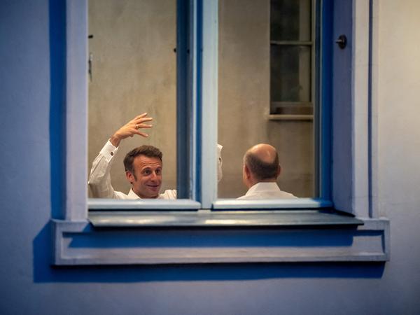 Emmanuel Macron und Olaf Scholz speisten im Juni 2023 im Restaurant „Kochzimmer“.