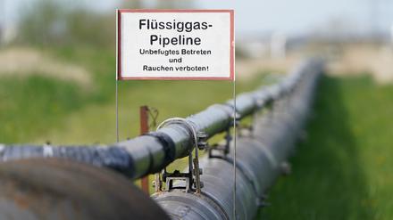 Die Flüssiggas-Pipeline am Brunsbütteler LNG-Terminal