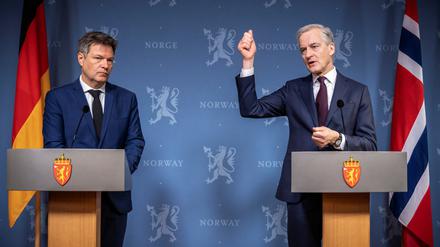 Wirtschaftsminister Robert Habeck zu Besuch beim norwegischen Ministerpräsident Jonas Gahr Stoere. 
