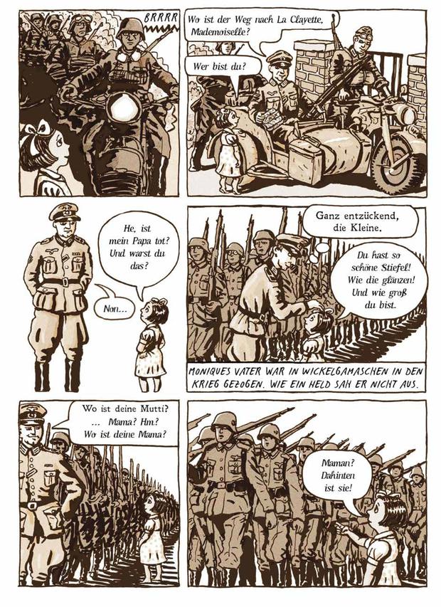 Eine Seite aus Bianca Schaalburgs Beitrag über die Langzeitfolgen der deutschen Besatzung Frankreichs.