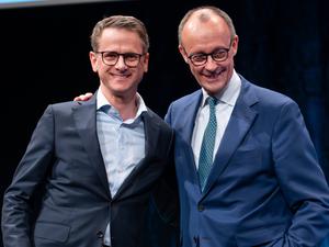 CDU-Chef Friedrich Merz (rechts) und Generalsekretär Carsten Linnemann.