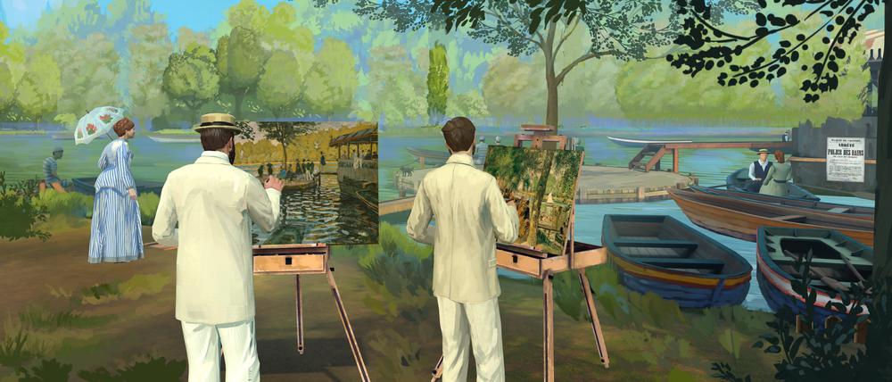 Malen im Freien: So ungefähr könnte es ausgesehen haben, als sich die Impressionisten vor 150 Jahren trafen – zumindest in der Virtual-Reality-Show des Musée d’Orsay.