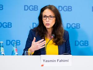 Die Vorsitzende des Deutschen Gewerkschaftsbundes (DGB) und ehemalige SPD-Generalsekretärin: Yasmin Fahimi.