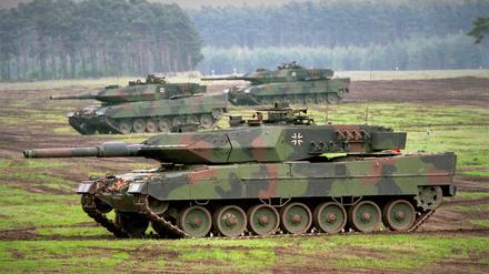 Kampfpanzer Leopard 2 A5 bei einer Lehr- und Gefechtsvorführung