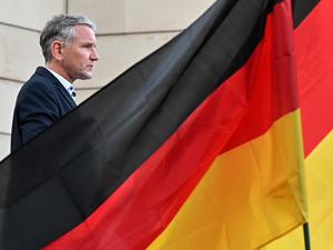 Für welchen Teil von Deutschland spricht dieser Mann? Björn Höcke, AfD-Landesvorsitzender und Fraktionschef im Thüringer Landtag,  während einer Kundgebung seiner Partei in Weimar. 