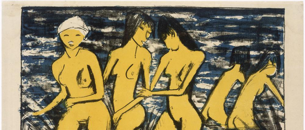 Otto Mueller, „Fünf gelbe Akte am Wasser“, 1921