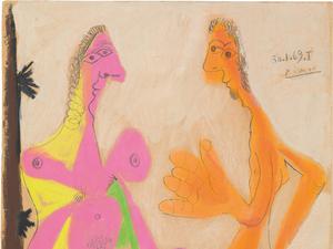 Pablo Picasso: „Homme et femme nus debout“, 1969.