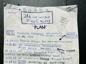 Der Spickzettel von Joko & Klaas, auch kurz „Plan“ genannt.