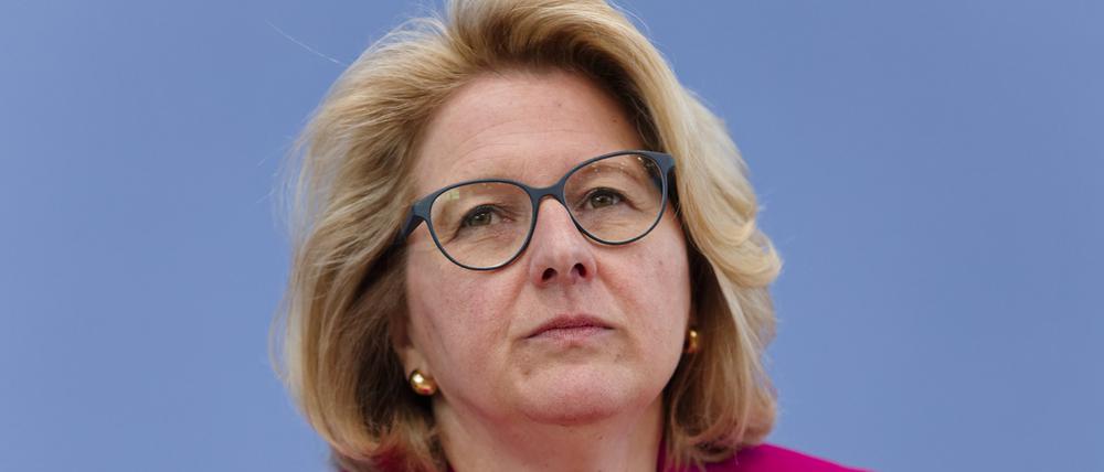Im Bild Svenja Schulze (SPD), Bundesministerin für wirtschaftliche Zusammenarbeit und Entwicklung. 