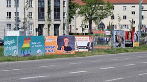 Wahlplakate zur Kommunalwahl in Potsdam.