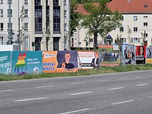 Wahlplakate zur Kommunalwahl in Potsdam.