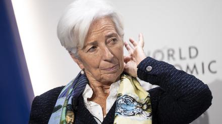 Christine Lagarde, Präsidentin der Europäischen Zentralbank, reagiert während des 53. Jahrestreffens des Weltwirtschaftsforums (WEF). 