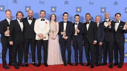 Großer Gewinner: Darsteller und Crew von "La La Land" mit den Golden Globes 
