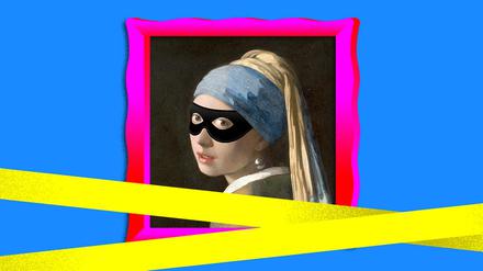Vermeers „Mädchen mit dem Perlenohrring“ macht Werbung für die neue Podcast-Serie „Tatort Kunst“ bei Deutschlandfunk.