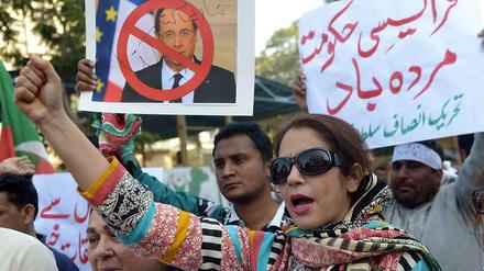 Protest in Pakistan gegen die Mohammed-Karikaturen.