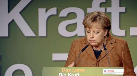 Geht der CDU 2012 die Puste aus? Angela Merkel bei einer Wahlkampfveranstaltung in Kiel. 