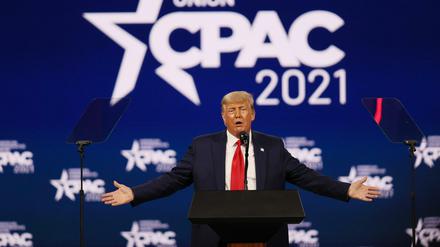 Donald Trump spricht am 28. Februar 2021 bei der Conservative Political Action Conference (CPAC) in Orlando, Florida.
