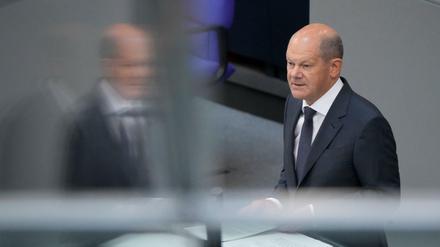Bundeskanzler Olaf Scholz (SPD) am 19. Mai 2022 im Bundestag 