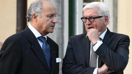 Hoffnung auf Frieden in der Ukraine. Bundesaußenminister Frank-Walter Steinmeier und der französische Außenminister Laurent Fabius am Wochenende in Berlin.