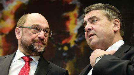 SPD-Kanzlerkandidat Martin Schulz (links) und Außenminister Sigmar Gabriel.