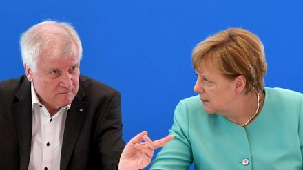 Der bayerische Ministerpräsident Horst Seehofer (CSU) mit Bundeskanzlerin Angela Merkel (CDU).