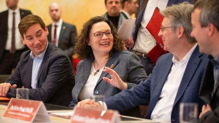 Bitte lächeln. Bei der Klausur der SPD mit Parteichefin Andrea Nahles gab es auch heftige Kritik an der Parteiführung. 