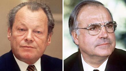 Beide waren sie Bundeskanzler, beide haben Fehler im Amt gemacht - heute ranken sich Mythen und Legenden um sie und die Schattenseiten scheinen vergessen: Willy Brandt und Helmut Kohl.