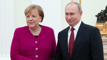 Bundeskanzlerin Angela Merkel und Präsident Wladimir Putin bei einem Treffen in Moskau vor einem Jahr. 