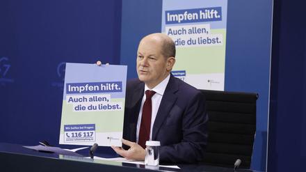 Müde Appelle? Bundeskanzler Olaf Scholz (SPD) bei einer Pressekonferenz.
