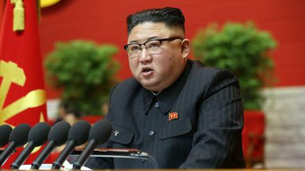 Kim Jong Un, Machthaber von Nordkorea, auf einem Kongress der Partei der Arbeit Koreas.