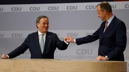 Friedrich Merz (rechts) und Armin Laschet beim CDU-Parteitag 