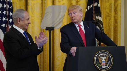 Applaus für Donald Trump: Israels Premier Benjamin Netanjahu ist zufrieden mit dem Nahost-Friedensplan des US-Präsidenten.