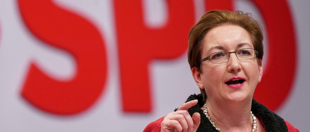 Frau in Rot: Klara Geywitz auf dem SPD-Parteitag im Dezember, der sie zur Parteivize wählte.
