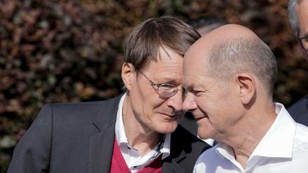 Olaf Scholz und Karl Lauterbach während des Wahlkampfs.