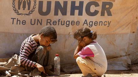 Lageralltag: Syrische Kinder in einem Flüchtlingscamp an der jordanischen Grenze.