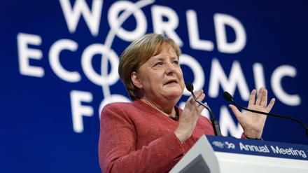 Kanzlerin Merkel in Davos