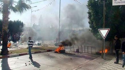 Unruhen in Tunesiens Hauptstadt Tunis.