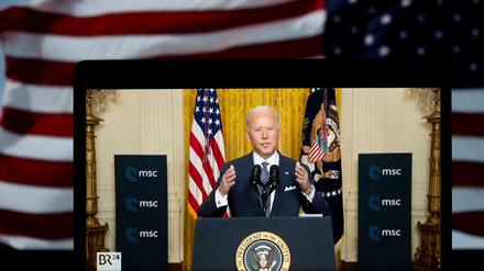 US-Präsident Joe Biden bei der virtuellen Münchner Sicherheitskonferenz im Februar 2021.
