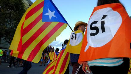 Ein Ja für die Unabhängigkeit: Demonstranten am 11. September, dem katalanischen Nationalfeiertag, in Barcelona.