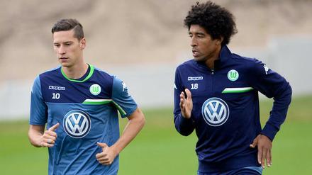Draxler und Dante trainierten am Dienstag erstmals mit der Wolfsburger Mannschaft.