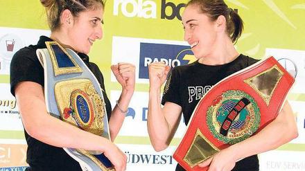 Gegnerinnen für einen Kampf. Früher trainierten Rola El-Halabi (links) und Lucia Morelli zusammen, heute Abend boxen sie gegeneinander. 