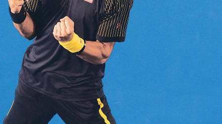 Down under unschlagbar. Seit 2011 hat Novak Djokovic nicht mehr in Melbourne verloren. Als erster Tennisspieler der Open-Ära holte der Serbe den Titel dreimal in Serie. Foto: AFP